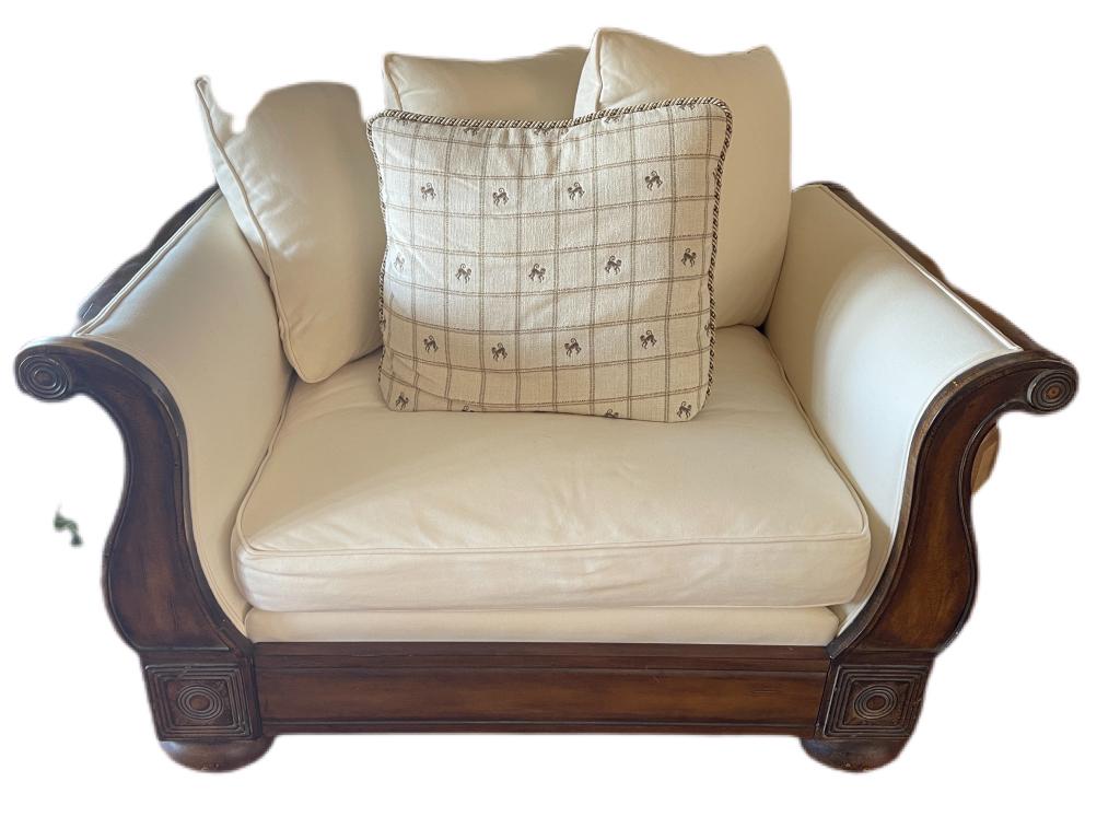 TOMMY BAHAMA WICKER BAMBOO STYLE OVERSIZED CHAIR (1 of 2)