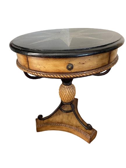 MARBLE TOP DRUM TABLE (1 of 3)