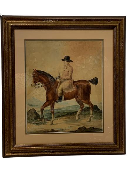 VTG EQUESTRIAN HORSE AQUATINT ETCHING PRINT 26.5" (1 of 6)