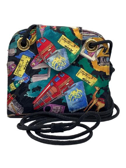 VTG STUART WEITZMAN TRAVEL PRINT SHOULDER BAG (1 of 5)