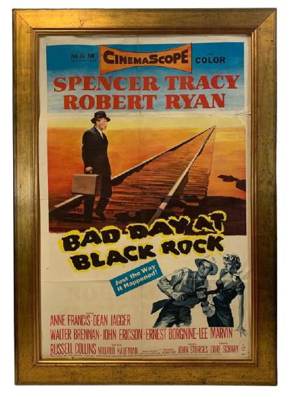 VINTAGE "BAD DAY AT BLACK ROCK" MOVIE POSTER 45" (1 of 4)