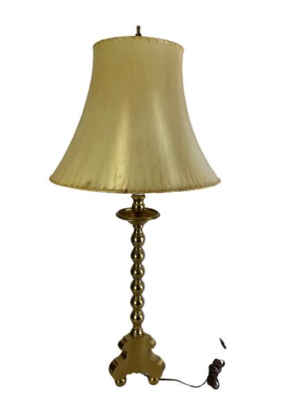 VINTAGE STIFFEL BRASS LAMP WITH COWHIDE SHADE (1 of 5)