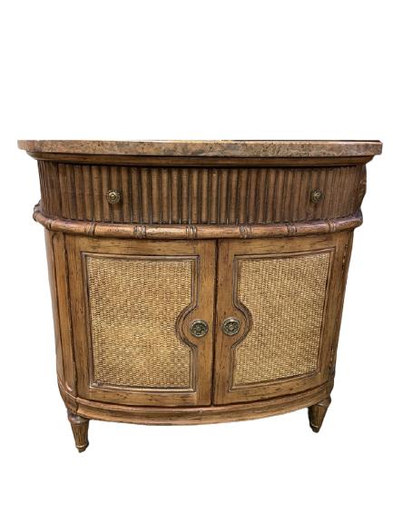VINTAGE JEFFCO WICKER BAMBOO RATTAN CABINET 40" (1 of 6)