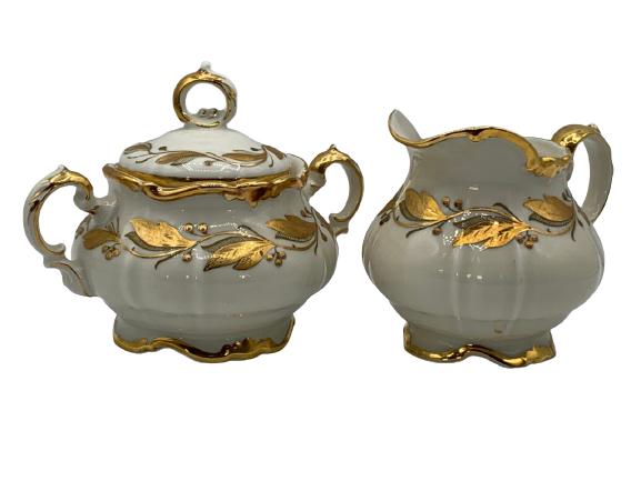 VTG ALKA BAVARIA IVORY/GOLD CREAMER & SUGAR SET (1 of 5)