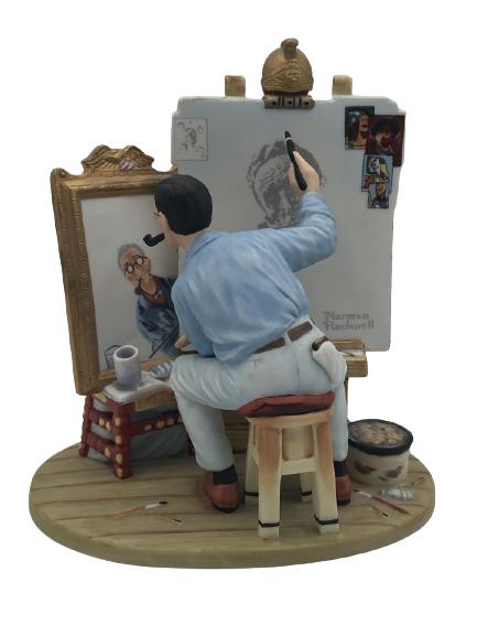 GOEBEL ROCKWELL'S TRIPLE SELF PORTRAIT FIGURINE (1 of 5)
