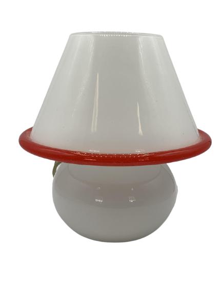 VINTAGE CHARMING MID MOD MILK GLASS LAMP 8" HIGH (1 of 4)