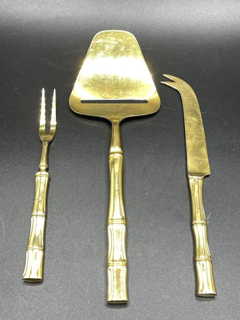 MID CENTURY MODERN FAUX BAMBOO SERVER SET (1 of 5)