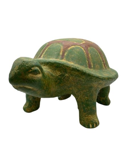 VINTAGE GREEN TURTLE GARDEN SCULPTURE 9" HIGH (1 of 5)