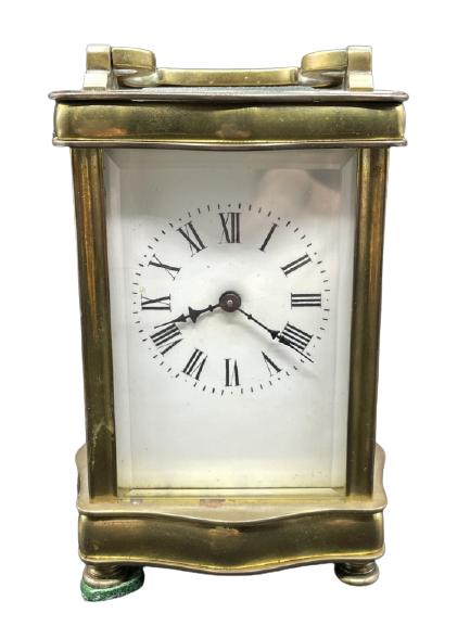 VTG BRASS SWISS MOVEMENT CARRIAGE CLOCK 4.5" (1 of 7)