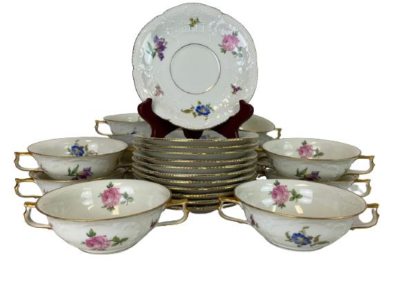 24 PIECE ROSENTHAL CLASSIC ROSE SOUP CUPS & LINERS (1 of 6)