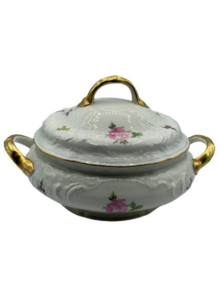 VINTAGE ROSENTHAL CLASSIC ROSE SOUP TUREEN 10": VINTAGE ROSENTHAL CLASSIC ROSE SOUP TUREEN WITH LID-6" X 10" X 7" APPROX-VERY GOOD VINTAGE CONDITION, WEAR CONSISTENT WITH AGE AND USE, SEE PHOTOS-DP6321