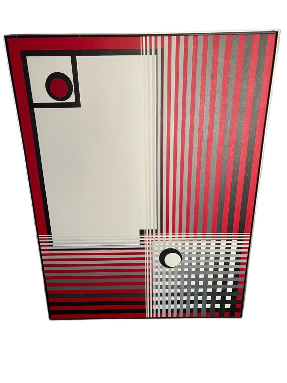 MARIO GRIMALDI GEOMETRICT ABSTRACT OIL ON CANVAS (1 of 4)