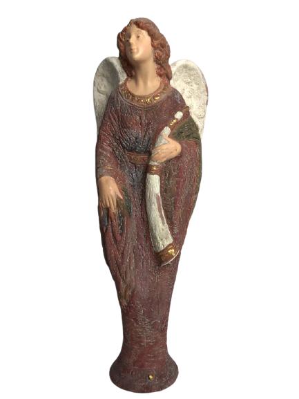 VINTAGE CERAMIC ANGEL FIGURE WITH HORN 18.5" (1 of 6)