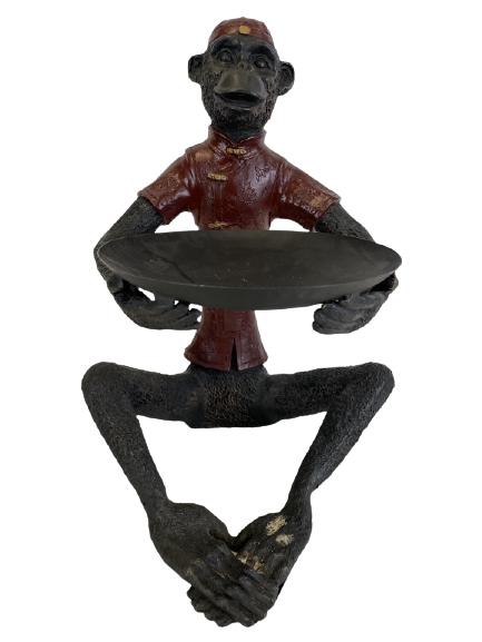 VINTAGE SINGERIE MONKEY METAL BUTLER TRAY 19" (1 of 6)