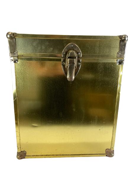 VINTAGE GOLD STORAGE STEAMER TRUNK BOX 19.5" (1 of 5)