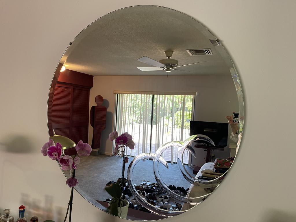 MID CENTURY MODERN ROUND MIRROR (1 of 2)