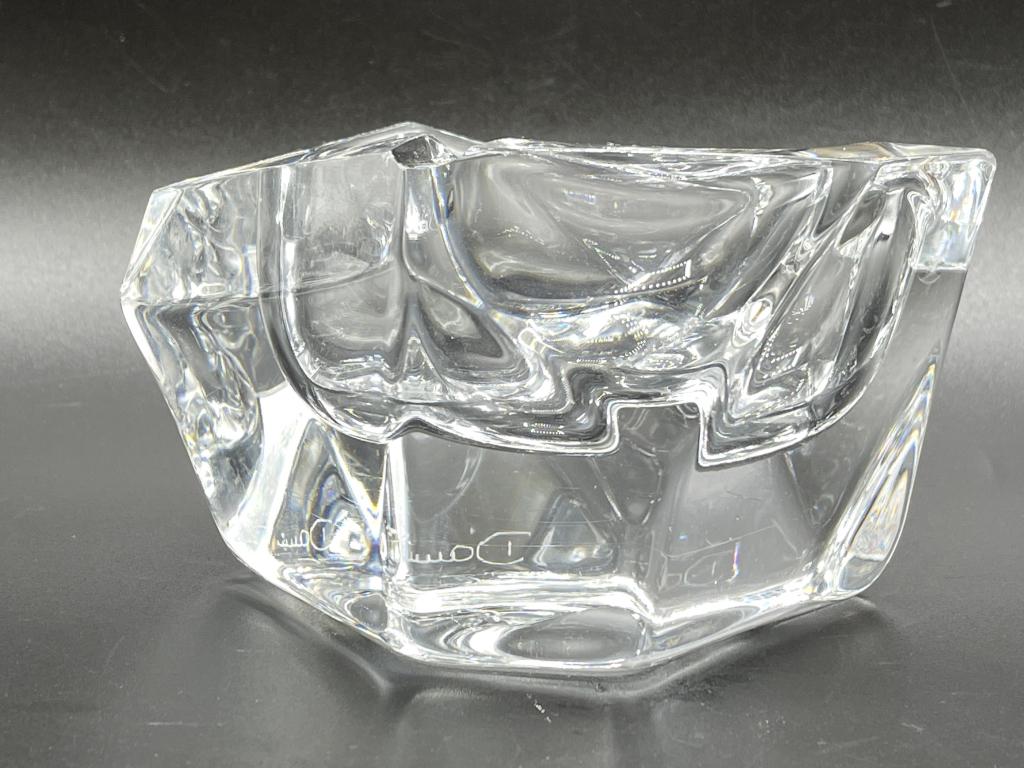 DAUM FRANCE CRYSTAL GLASS ICEBERG ASHTRAY 5" (1 of 6)
