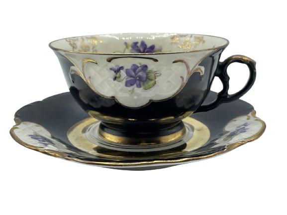 WINTERLING GERMANY BONE CHINA TEA CUP AND SAUCER: VINTAGE WINTERLING BAVARIA GERMANY BONE CHINA TEACUP AND SAUCER | COLLECTIBLE ANTIQUE STYLE CUPS AND SAUCERS -3" X 5" TOTAL-VERY GOOD CONDITION, WEAR CONSISTENT WITH AGE, NO CHIPS OR VISIBLE REPAIRS -