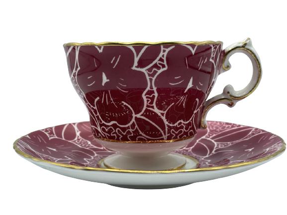VINTAGE CAULDON T2264 CHINA TEACUP AND SAUCER: VINTAGE CAULDON EST. 1774 BONE CHINA TEACUP AND SAUCER | COLLECTIBLE ANTIQUE STYLE CUPS AND SAUCERS -T2264-3" X 5" TOTAL-VERY GOOD CONDITION, WEAR CONSISTENT WITH AGE, NO CHIPS OR VISIBLE REPAIRS -DP6