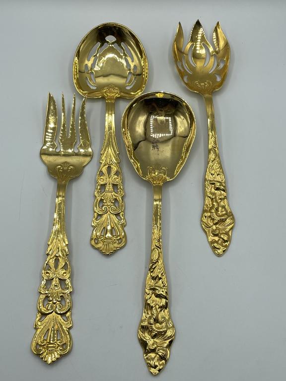 VINTAGE GOLD PLATE ITALIAN SERVING UTENSILS (1 of 7)