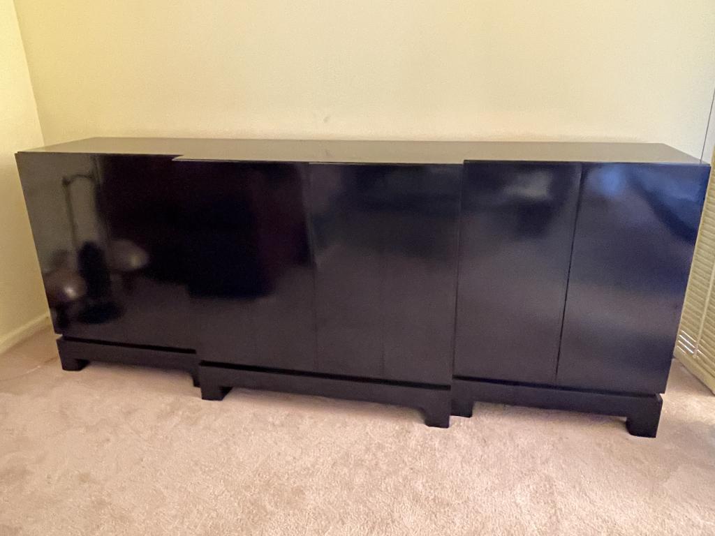 MID CENTURY MODERN STYLE BLACK LACQUER SIDEBOARD (1 of 4)
