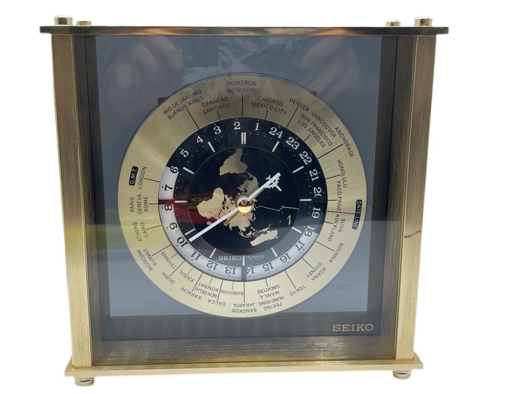 VTG SEIKO WORLD TIME MANTLE CLOCK (1 of 6)