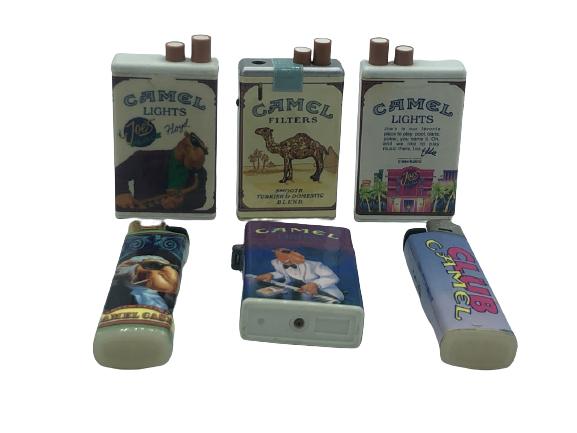LOT OF 6 VINTAGE CAMEL CIGARETTE LIGHTERS (1 of 3)