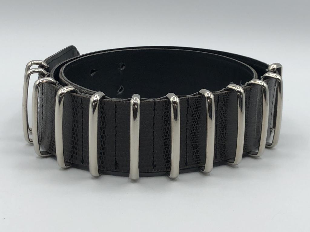 VINTAGE MONDI BROWN EMBOSSED LEATHER BELT SIZE 40 (1 of 4)