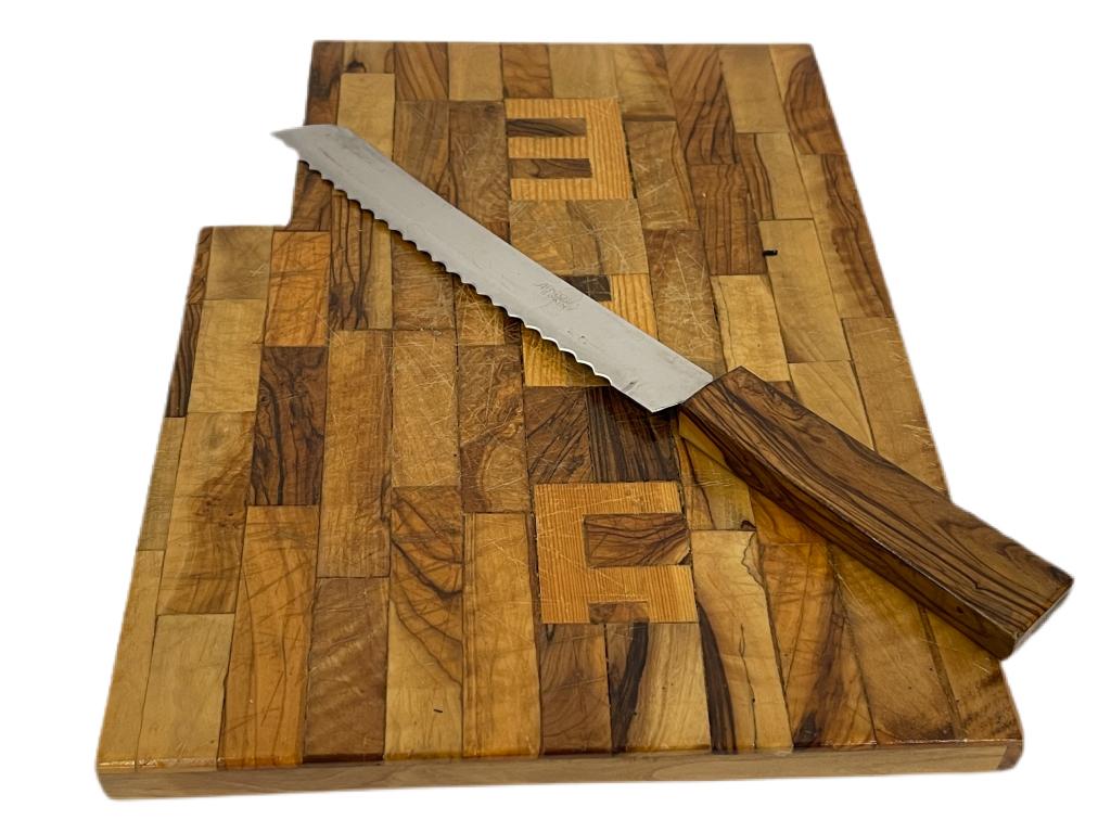 VINTAGE ARCOS SPAN CUTTING BOARD WITH KNIFE (1 of 5)