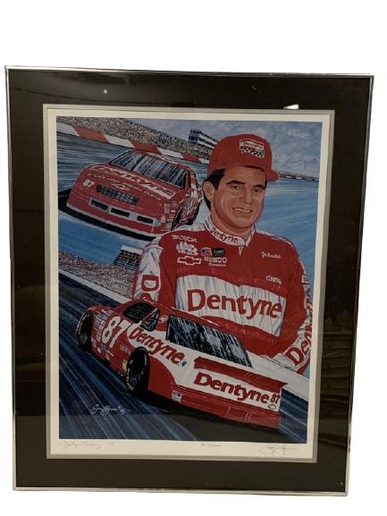 S. BASS "DENTYNE RACING" JOE NEMECHEK SIGNED PRINT (1 of 8)