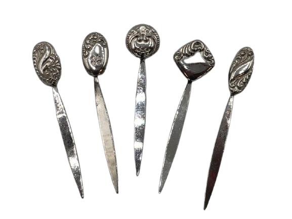 SET OF 5 VINTAGE STERLING PARTY/COCKTAIL PICKS (1 of 3)