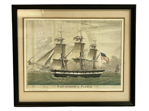 VINTAGE NAUTICAL NAVAL SHIP ART 15" (1 of 2)
