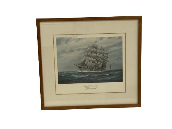 VINTAGE NAUTICAL NAVAL SHIP ART 15" (1 of 2)