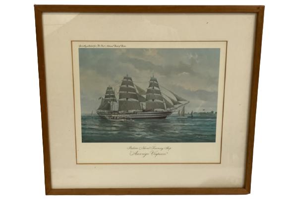 VINTAGE NAUTICAL SAILING SHIP ART 15" (1 of 2)