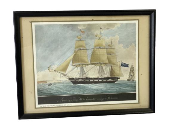 VINTAGE NAUTICAL SAILING SHIP ART  13" (1 of 2)