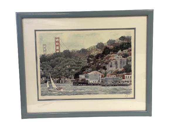 JOE JAQUA GOLDEN GATE BRIDGE ART PRINT 34" (1 of 2)