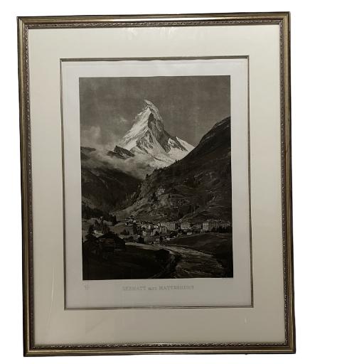E.T. COMPTON MATTERHORN MOUNTAINS ART PRINT 39" (1 of 2)