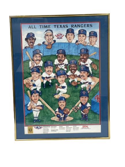 ALL TIME TEXAS RANGERS BASEBALL FRAMED POSTER (1 of 2)