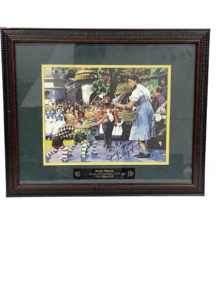 WIZARD OF OZ "LOLLIPOP KID" SIGNED PHOTO 23" (1 of 2)