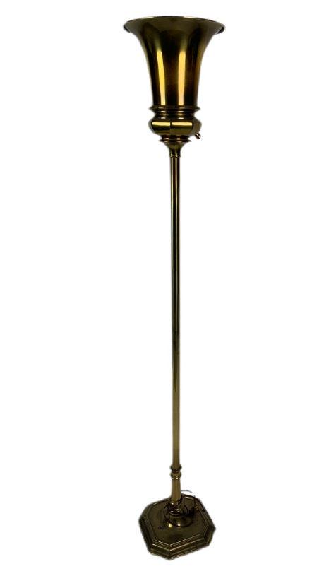 VINTAGE BRASS STYLE TORCHIERE FLOOR LAMP 65" (1 of 4)
