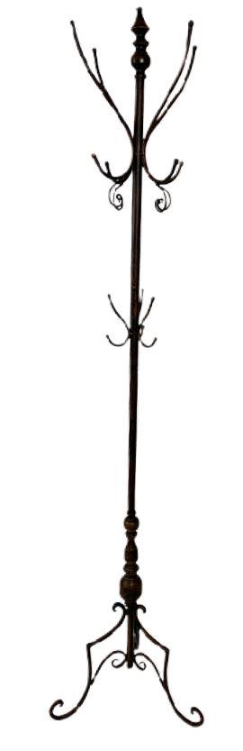 VINTAGE WROUGHT IRON STYLE COAT RACK 57": VINTAGE WROUGHT IRON STYLE COAT RACK HOME DECOR-57" X 16" APPROX- VERY GOOD CONDITION CONSISTENT WITH AGE, WEAR CONSISTENT WITH AGE, SEE PHOTOS-DP62521