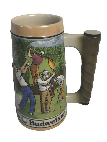 VTG PAR FOR THE COURSE BUDWEISER BEER STEIN 7.5" (1 of 4)