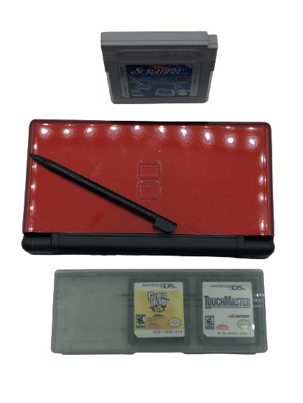 VTG NINTENDO DS LITE RED METALLIC CONSOLE W/CASE (1 of 2)