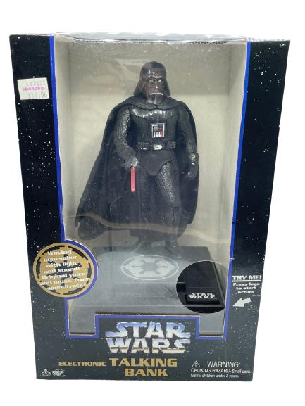 STAR WARS DARTH VADER TALKING BANK IN BOX: VINTAGE COLLECTIBLE STAR WARS DARTH VADER TALKING BANK IN BOX-13" X 9" X 10.5" TO BOX-UNOPENED BOX
