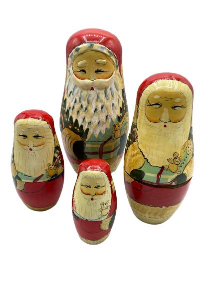 VINTAGE MID CENTURY CHRISTMAS NESTING DOLLS 6" (1 of 6)