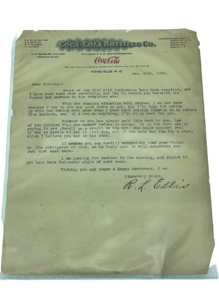 VINTAGE 1920'S COLLECTIBLE COCA COLA EPHEMERA (1 of 2)