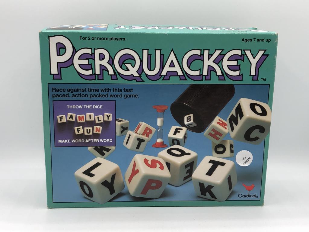 VINTAGE PERQUACKEY WORD GAME: VINTAGE PERQUACKEY WORD GAME - GOOD CONDITION- PIECE COUNT & CONTENTS NOT VERIFIED COLLECTIBLE GAMES; BRAIN TEASERS; PUZZLESBC061621