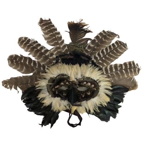 VINTAGE HANDMADE FEATHERED MASK (1 of 6)