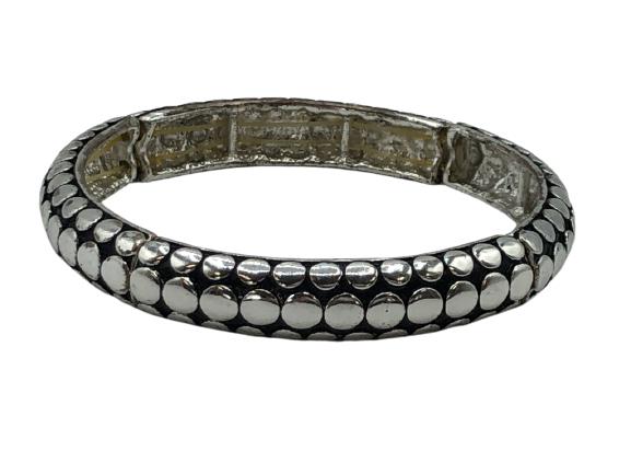 VINTAGE SILVER STRETCHY BRACELET 2.5" (1 of 3)
