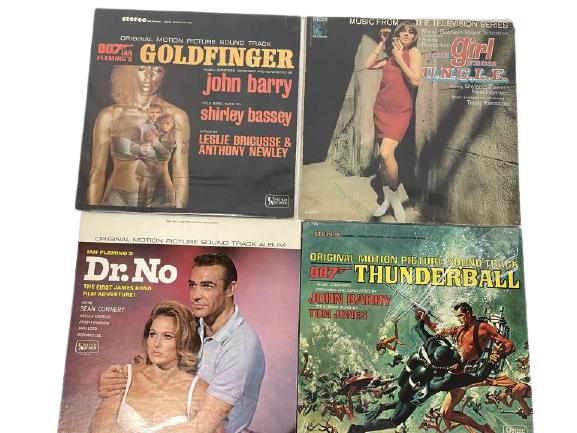 4 JAMES BOND 007 SOUNDTRACK VINYL RECORD ALBUMS (1 of 2)